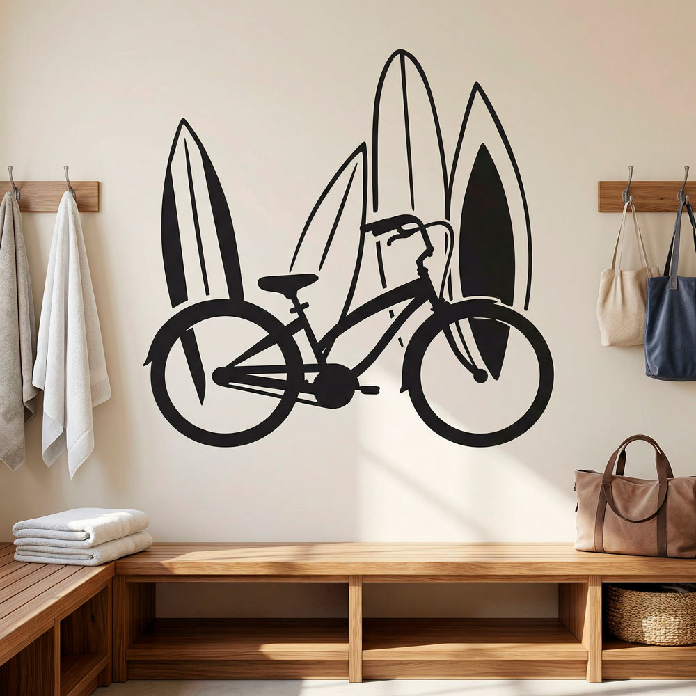 Wall Stickers: Bike and surf