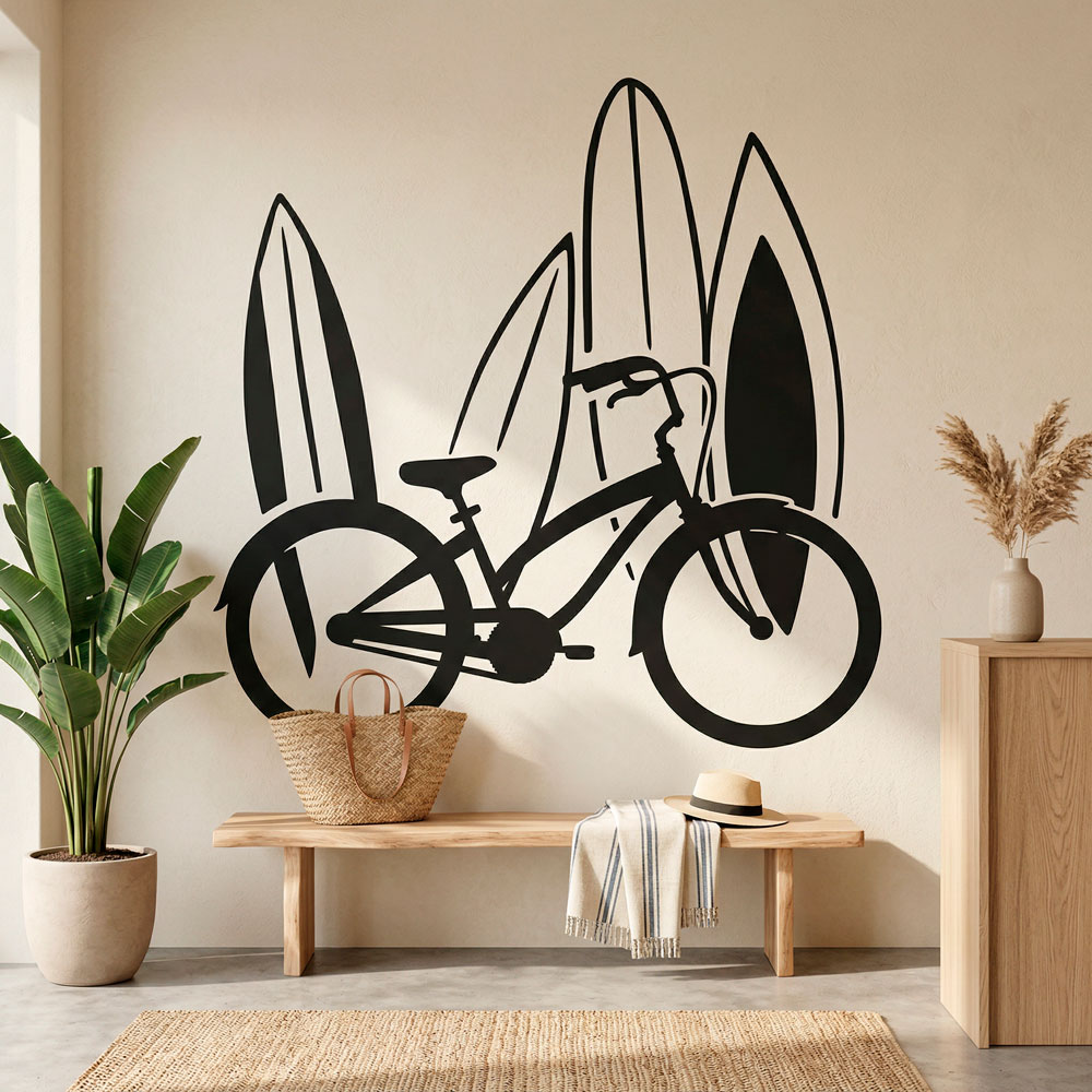 Wall Stickers: Bike and surf