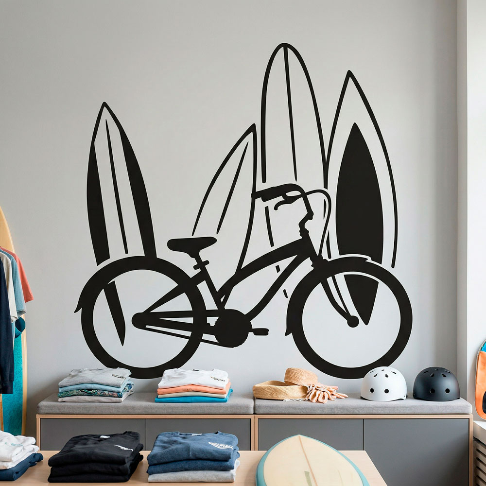 Wall Stickers: Bike and surf