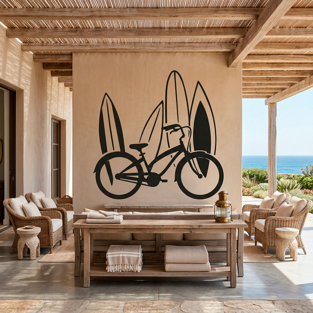 Wall Stickers: Bike and surf