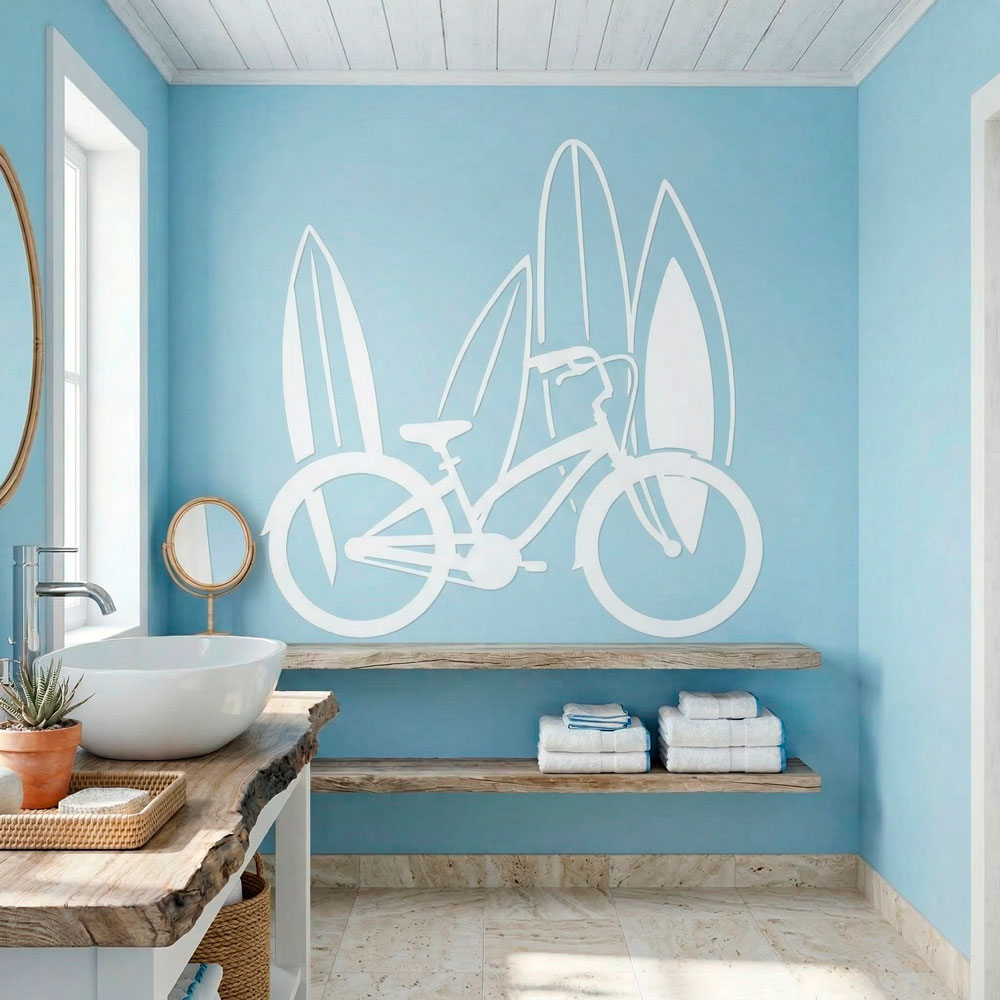 Wall Stickers: Bike and surf