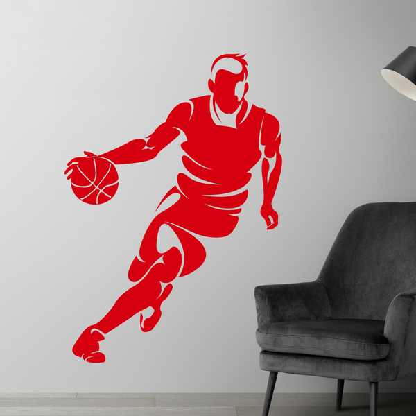 Wall Stickers: Basketball player dribbling