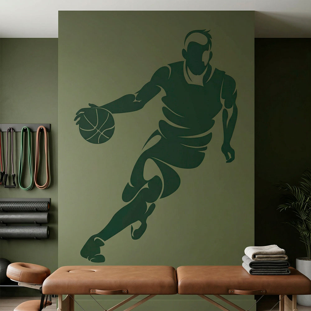 Basketball player dribbling 14