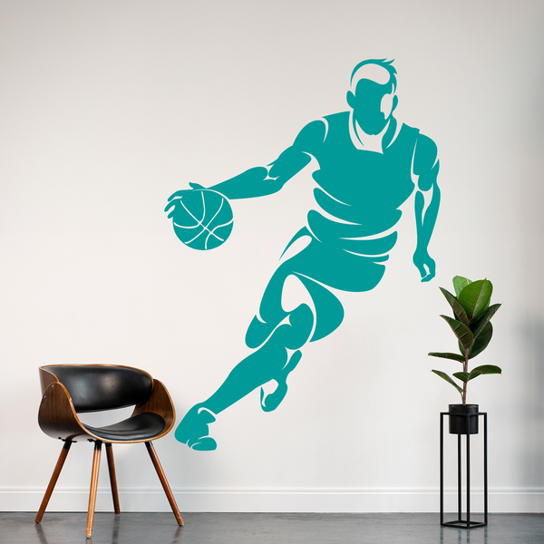 Wall Stickers: Basketball player dribbling