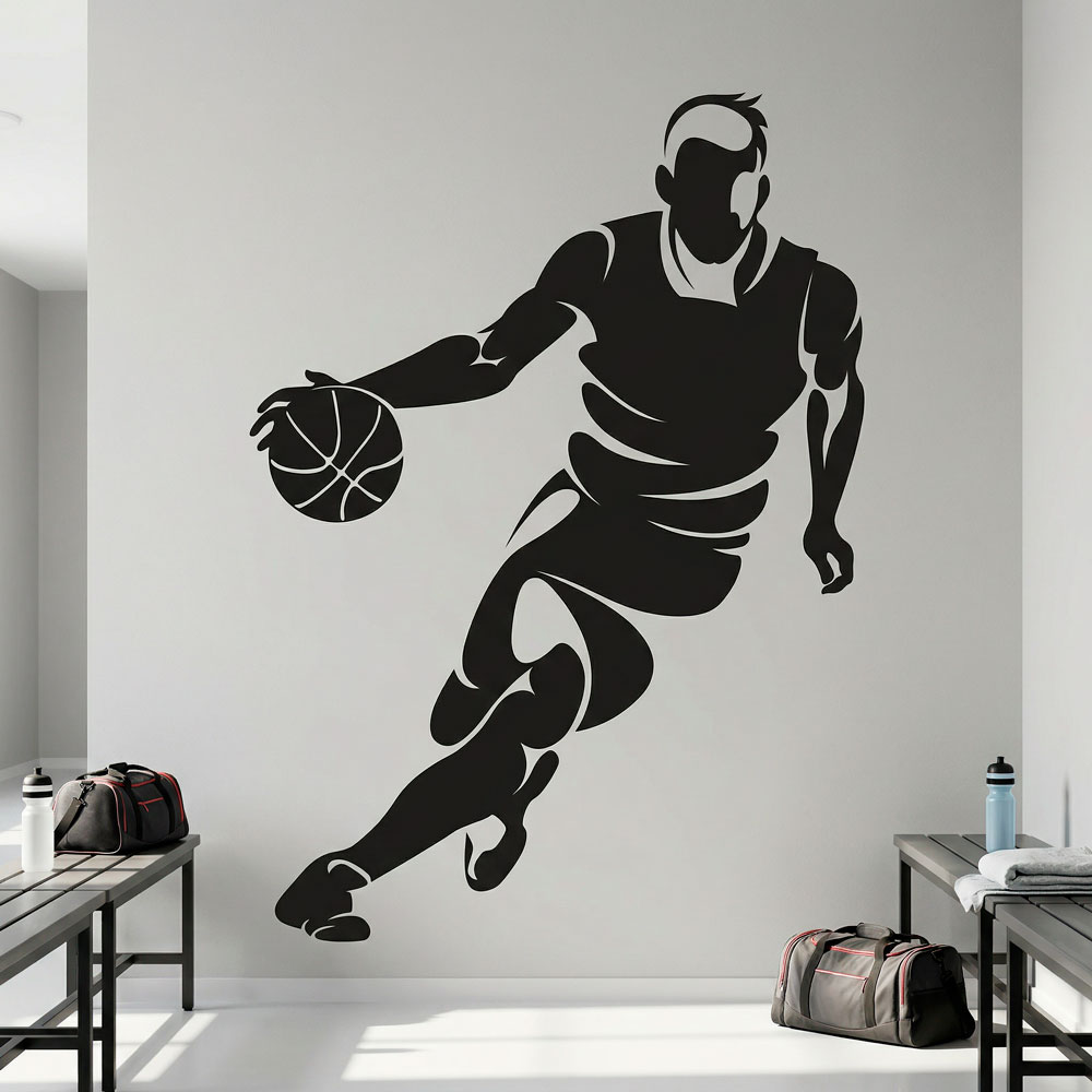 Basketball player dribbling 5