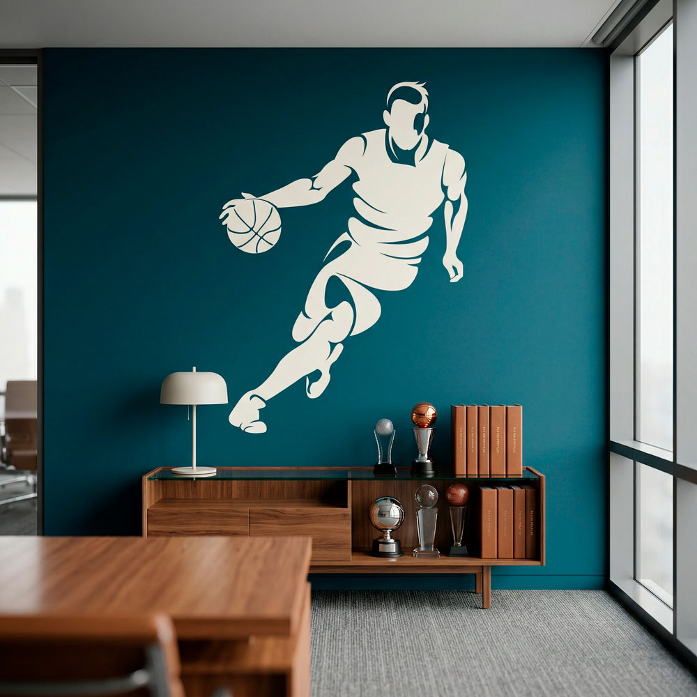 Basketball player dribbling 9