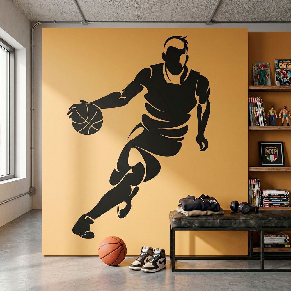 Basketball player dribbling 10