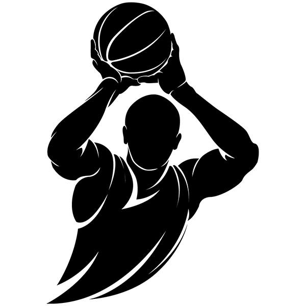 Wall Stickers: Basketball player free throw