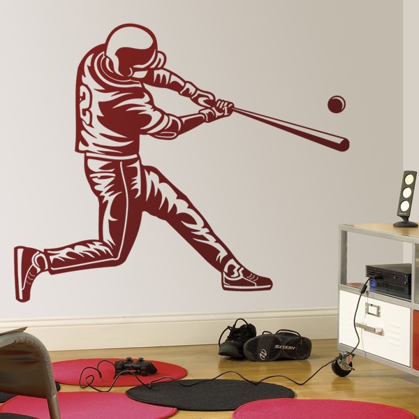Wall sticker baseball player hitting