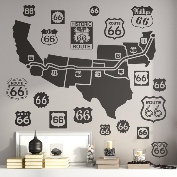 Wall Stickers: Map and logos Route 66
