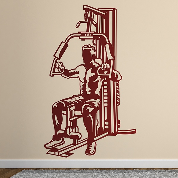 Wall sticker machine chest gym
