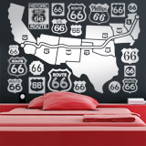 Wall Stickers: Map and logos Route 66 2