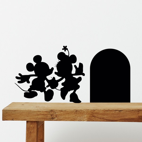 Wall Stickers: Mickey and Minnie hole skirting board