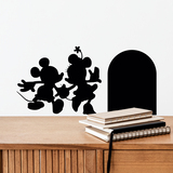 Wall Stickers: Mickey and Minnie hole skirting board 2