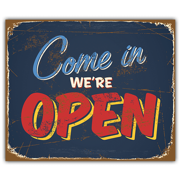 Wall Stickers: Come in we are open sign retro 0
