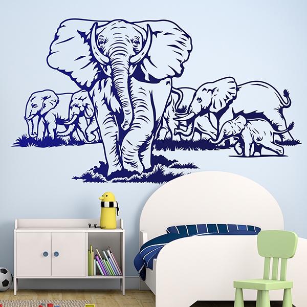 Wall Stickers: Herd of elephants