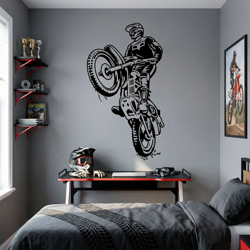 Wall Stickers: Motocross Wheelie
