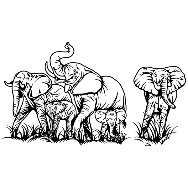 Wall Stickers: Meeting of Elephants