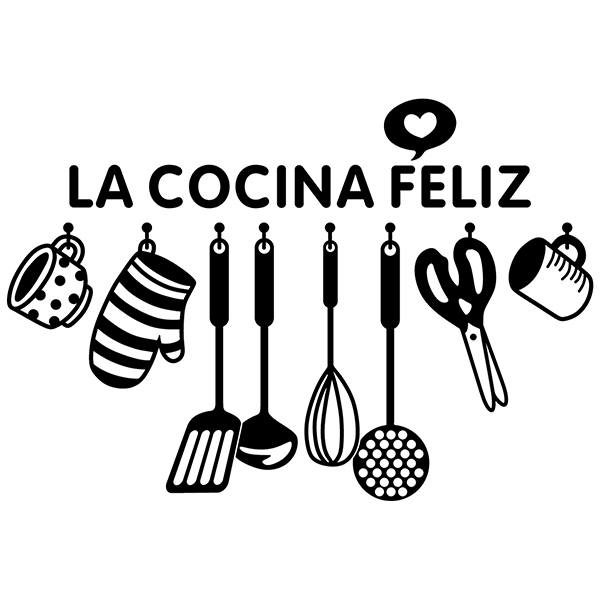 kitchen wall sticker Happy kitchen - Spanish