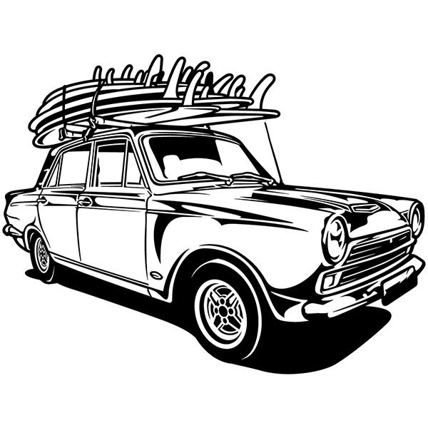 Wall Stickers: Classic Surf car