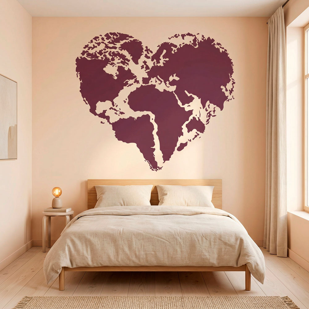Wall Stickers: Heart Map Mundi