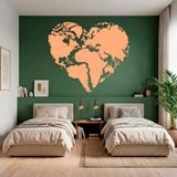 Wall Stickers: Heart Map Mundi 12