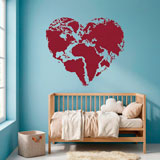Wall Stickers: Heart Map Mundi 13