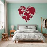 Wall Stickers: Heart Map Mundi 3
