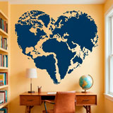 Wall Stickers: Heart Map Mundi 5