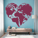 Wall Stickers: Heart Map Mundi 6