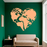 Wall Stickers: Heart Map Mundi 7