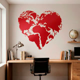Wall Stickers: Heart Map Mundi 8