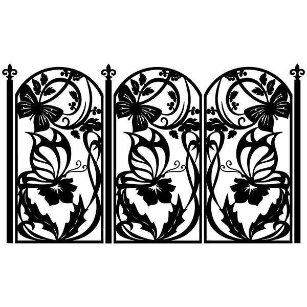 Wall Stickers: Bed Headboard Gate of butterflies