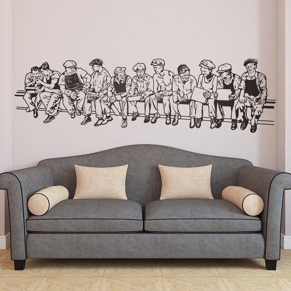 Wall Stickers: Men at lunch