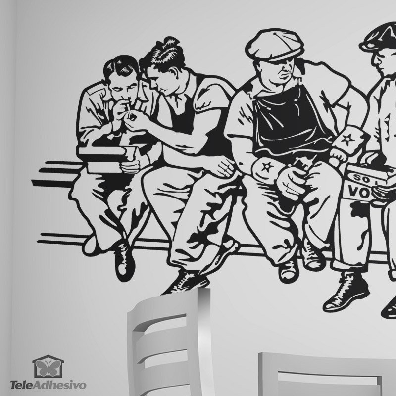 Wall Stickers: Men at lunch