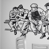 Wall Stickers: Men at lunch 3