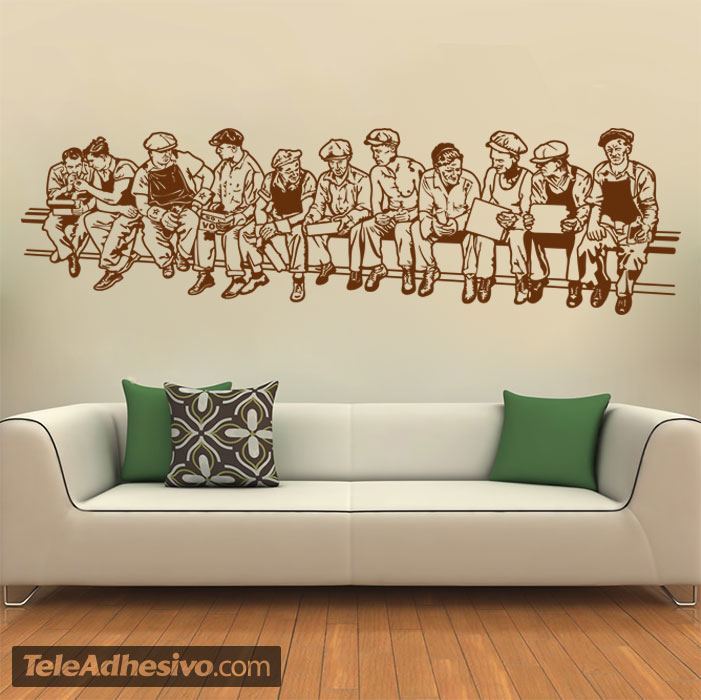 Wall Stickers: Men at lunch