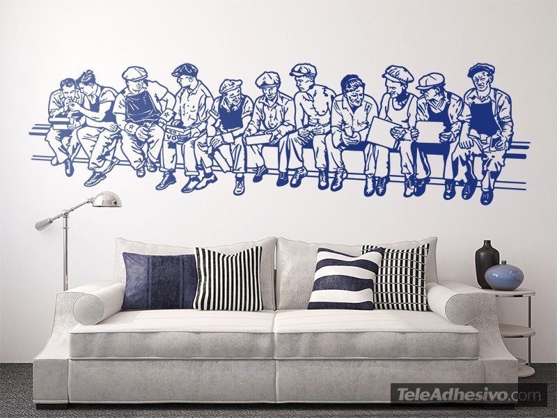 Wall Stickers: Men at lunch