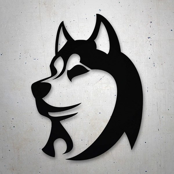 Car & Motorbike Stickers: Husky in Minimalist Silhouette