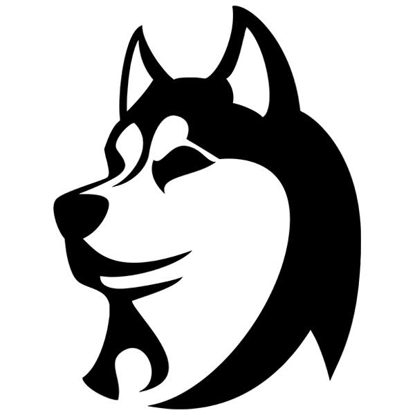 Car & Motorbike Stickers: Husky in Minimalist Silhouette