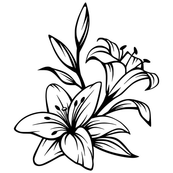 Wall Stickers: Lily Flowers Decal