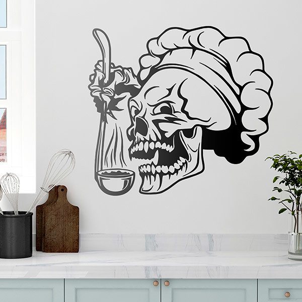 Wall Stickers: Skull Chef Dise&ntilde;o Vinilo Decorativo