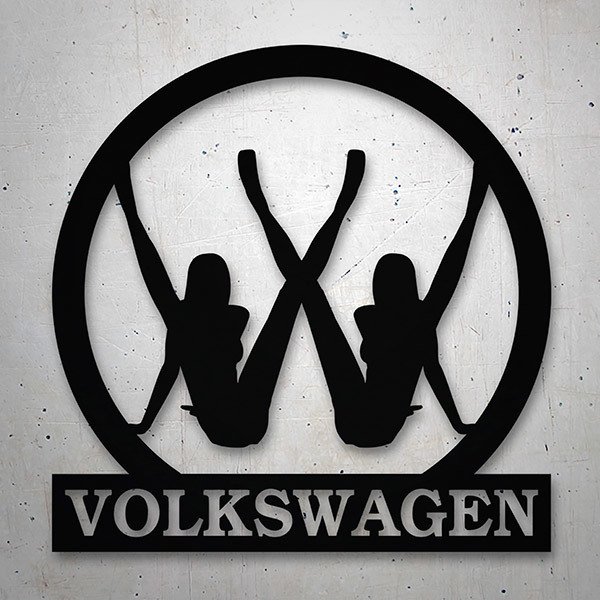 Car & Motorbike Stickers: Volkswagen Logo with Silhouettes