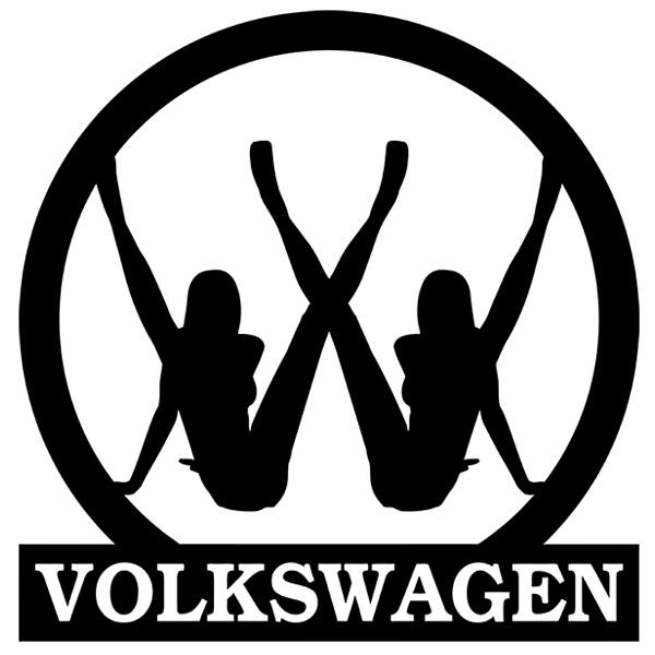 Car & Motorbike Stickers: Volkswagen Logo with Silhouettes