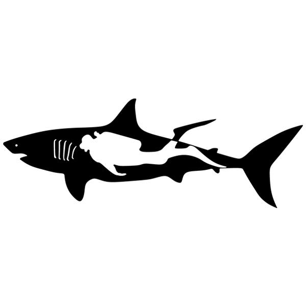 Wall Stickers: Shark and diver
