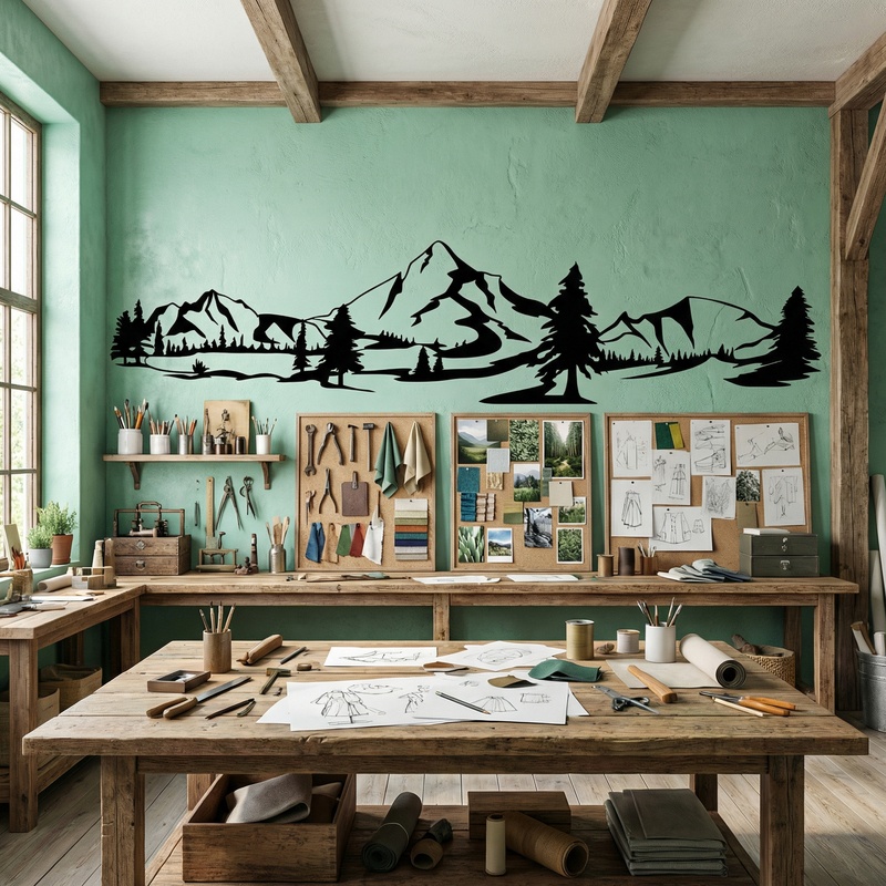 Wall Stickers: Mountains and pines