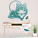 Wall Stickers: Wolf with full moon 2