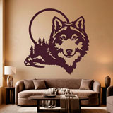 Wall Stickers: Wolf with full moon 5
