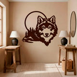 Wall Stickers: Wolf with full moon 6