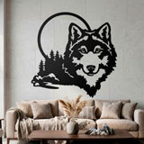 Wall Stickers: Wolf with full moon 7